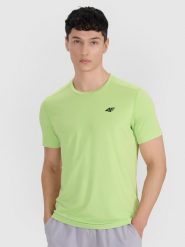 4F Koszulka treningowa szybkoschnąca męska - zielona XXL. Zielone t-shirty 4F, m, bez wzorów, z elastanu, bez kołnierzyka, bez ramiączek. Za 79.99 zł.