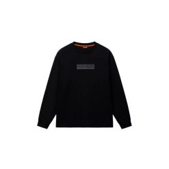 Bawełnowy szalik Napapijri Box Logo. Czarne szaliki Napapijri, bez wzorów, z bawełny. Za 235.05 zł.