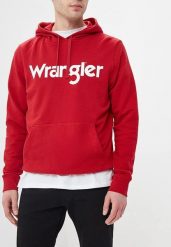 WRANGLER LOGO HOODIE MĘSKA BLUZA Z KAPTUREM SCARLET RED W6590HAUU 112130625. Czerwone bluzy Wrangler, l, bez wzorów, z kapturem. Za 149.99 zł.