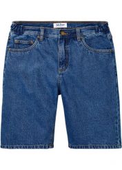 Bermudy dżinsowe z elastycznymi wstawkami w talii po bokach, Classic Fit. Niebieskie jeansy bonprix, m. Za 84.99 zł.