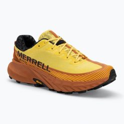 Buty do biegania męskie Merrell Agility Peak 5 GTX. Żółte buty do biegania Merrell, bez wzorów, bez zapięcia, do biegania. Za 489.99 zł.