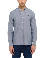 Męska Koszula Mustang Style Edinburg Dark Sapphire 1016242 4136. Niebieskie koszule Mustang, m, bez wzorów, bez kołnierzyka, bez ramiączek. Za 149.99 zł.