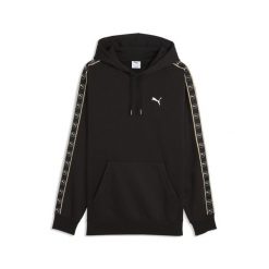 Męska bluza z kapturem Essentials Elevated Tape o luźnym kroju PUMA. Czarne bluzy z kapturem Puma, l, bez wzorów, z bawełny, z kapturem. Za 259.00 zł.