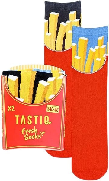 Skarpety Tastic Skarpetki unisex 2-pak Pommes Giftbox Red. Czerwone skarpety Erima, bez wzorów, z bawełny. Za 111.99 zł.