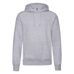 Męska Klasyczna Zwykła Bluza Z Kapturem. Szare bluzy Fruit of the Loom, m, bez wzorów, z kapturem. Za 98.99 zł.