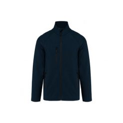Ekologiczna 3-warstwowa kurtka Kariban Softshell. Niebieskie kurtki KARIBAN, m, bez wzorów, z poliesteru, bez kaptura. Za 166.00 zł.