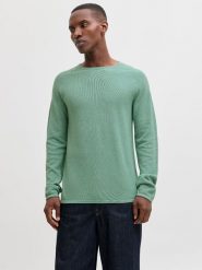 Jack & Jones Sweter "Hill" w kolorze zielonym rozmiar: S. Zielone swetry nierozpinane Jack & Jones, s, bez wzorów, z bawełny, bez kołnierzyka, bez ramiączek. Za 86.99 zł.