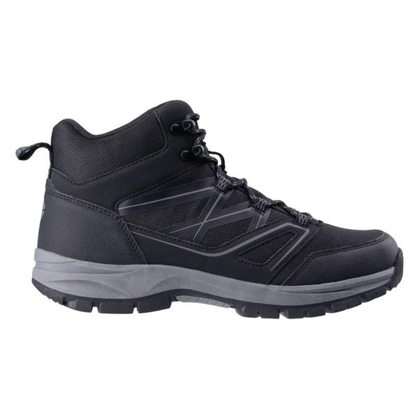 Buty trekkingowe Hi-Tec Rokar. Czarne buty turystyczne Hi-tec, bez wzorów, z materiału, bez zapięcia, trekkingowe. Za 318.95 zł.