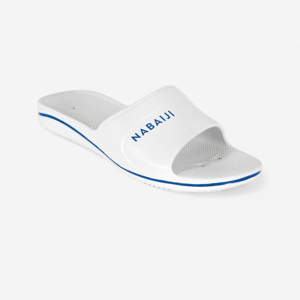 Klapki basenowe męskie Nabaiji 100 Plus. Białe klapki Decathlon. Za 49.99 zł.
