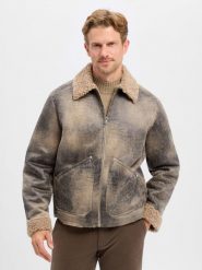 Drykorn kurtka ze sztucznej skóry Mężczyźni szary, XL. Szare kurtki DRYKORN, m, bez wzorów, ze skóry, bez kaptura. Za 1,599.95 zł.