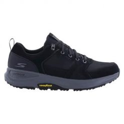 Buty do chodzenia męskie Skechers GO Run. Czarne buty do biegania Skechers, bez wzorów, z materiału, bez zapięcia, trekkingowe. Za 488.00 zł.