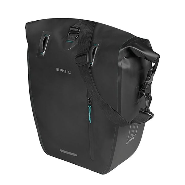 Pojedyncza torba rowerowa Rivo M MIK Hooks, czarna. Czarne torby na laptopa BASIL. Za 319.99 zł.