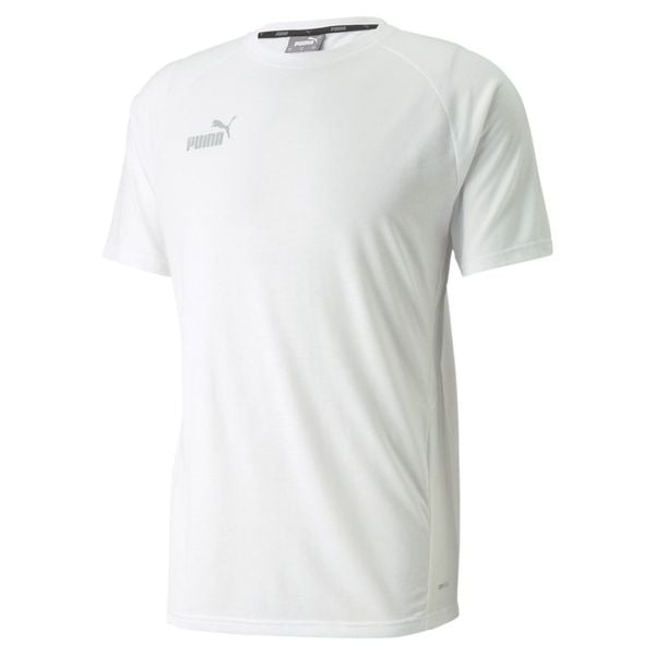 Puma Męski T-shirt Biały 2XL - Komfort i Styl. Białe t-shirty sportowe Puma, bez wzorów, z poliesteru, bez ramiączek. Za 59.90 zł.