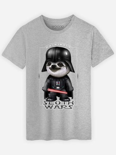 WOOOP Koszulka "Sloth Wars" w kolorze szarym rozmiar: L. Szare bezrękawniki Wooop, l, bez wzorów, z bawełny, bez kołnierzyka, bez ramiączek. Za 79.03 zł.