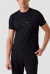 GUESS Czarny bawełniany t-shirt męski na krótki rękaw z wyszywanym logo 4G Tiberio, Rozmiar M. Czarne t-shirty Guess, m, z aplikacjami, z bawełny, bez kołnierzyka, bez ramiączek. W wyprzedaży za 119.99 zł.