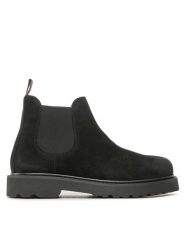 Tommy Jeans Sztyblety Tommy Jeans Suede Boot EM0EM01205 Czarny. Czarne botki sznurowane Tommy Jeans, bez wzorów, z jeansu, bez obcasa, bez zapięcia. Za 749.99 zł.
