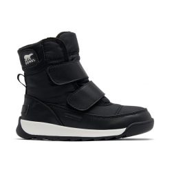 Śniegowce juniorskie Sorel Whitney II Strap WP. Czarne śniegowce Sorel, bez zapięcia. Za 289.99 zł.