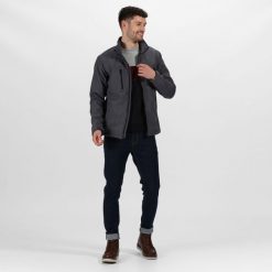 Kurtka Softshellowa Męska Trzywarstwowa. Szare kurtki Regatta, l, bez wzorów, z materiału, bez kaptura. Za 143.99 zł.