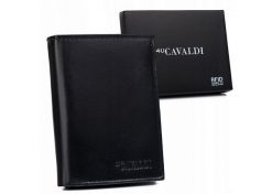 Portfel skórzany 4U Cavaldi 0800-P-BS-RFID czarny. Czarne portfele 4U Cavaldi, bez wzorów, ze skóry. Za 46.00 zł.