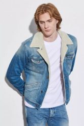 WRANGLER 124MJ SHERPA MĘSKA KURTKA JEANSOWA GREEN GRASS W4MS1027I. Zielone kurtki Wrangler, na jesień, m, bez wzorów, z bawełny, z kapturem. Za 369.99 zł.