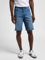 MESKIE SZORTY LEE XM 5 POCKET SHORT BLUE ROOSTER 112350151. Niebieskie szorty Lee, bez wzorów, z jeansu. Za 139.99 zł.