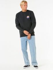 Rip Curl Bluza "Wetsuit Icon Crew" w kolorze antracytowym rozmiar: S. Czarne bluzy Rip Curl, s, bez wzorów, bez kaptura. Za 109.26 zł.