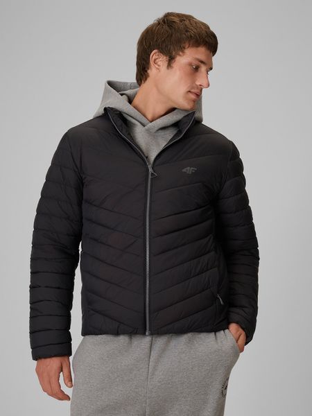 4F Kurtka z wypełnieniem syntetycznym męska - czarna XXL. Czarne kurtki 4F, l, bez wzorów, z materiału, bez kaptura. Za 249.99 zł.