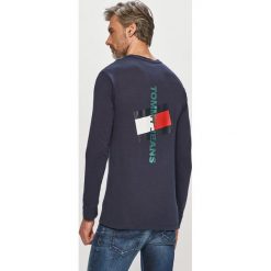 Tommy Jeans - Longsleeve. Niebieskie bluzki z długim rękawem Tommy Jeans, l, bez wzorów, z dzianiny, bez kołnierzyka, bez ramiączek. W wyprzedaży za 129.90 zł.