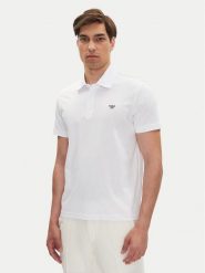 Emporio Armani Polo EM000571 AF12331 U0002 Biały Regular Fit. Białe koszulki polo Emporio Armani, m, bez wzorów, z bawełny, bez kołnierzyka, bez ramiączek. Za 313.71 zł.