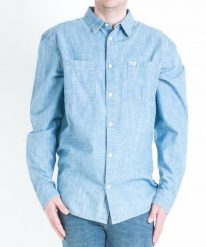LEE WORKER SHIRT MĘSKA KOSZULA JEANSOWA JEANS WORKWEAR BLUE L67ZXQKR 112116999. Niebieskie koszule Lee, l, bez wzorów, z jeansu, bez kołnierzyka, bez ramiączek. Za 139.99 zł.