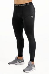 Męskie getry do biegania szybkoschnące Rough Radical Tight Long. Niebieskie bielizna termoaktywna ROUGH RADICAL, m, bez wzorów, z elastanu, do biegania. Za 139.90 zł.