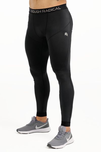 Męskie getry do biegania szybkoschnące Rough Radical Tight Long. Niebieskie bielizna termoaktywna ROUGH RADICAL, m, bez wzorów, z elastanu, bez ramiączek, do biegania. Za 139.90 zł.