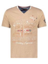 Geographical Norway Koszulka w kolorze beżowym rozmiar: S. Brązowe bezrękawniki Geographical Norway, s, bez wzorów, z bawełny, bez kołnierzyka, bez ramiączek. Za 43.88 zł.
