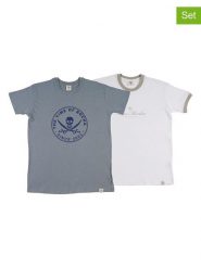 The Time of Bocha Koszulki (2 szt.) w kolorze szarym i białym rozmiar: XL. Białe bezrękawniki The Time of Bocha, xl, bez wzorów, z bawełny, bez kołnierzyka, bez ramiączek. Za 86.99 zł.