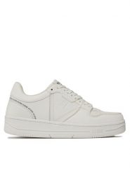 Guess Sneakersy Ancona Low FMPANC LAC12 Biały. Białe buty sportowe casual Guess, z aplikacjami, ze skóry, bez zapięcia. Za 479.99 zł.