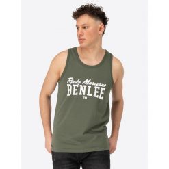 Tank top Benlee Ludica. Białe bezrękawniki Benlee, bez wzorów, z bawełny, bez kołnierzyka, bez ramiączek. Za 137.00 zł.