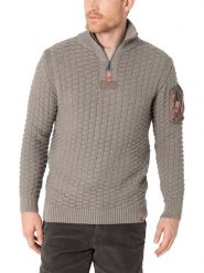 Timezone Sweter w kolorze szarobrązowym rozmiar: XL. Brązowe swetry nierozpinane Timezone, xl, bez wzorów, bez kołnierzyka, bez ramiączek. Za 154.79 zł.
