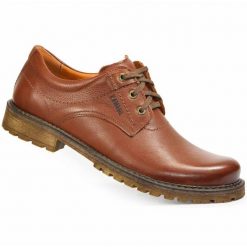 Kampol Buty męskie skórzane trapery 32KAM brązowe. Brązowe trapery KamPol, bez zapięcia. Za 349.00 zł.