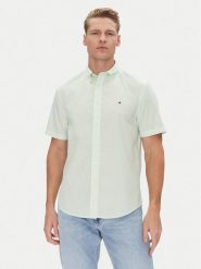 Tommy Hilfiger Koszula MW0MW37584 Zielony Regular Fit. Zielone koszule Tommy Hilfiger, l, bez wzorów, z bawełny, bez kołnierzyka, bez ramiączek. Za 219.99 zł.