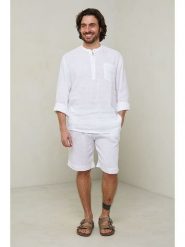 Lin Passion Koszula w kolorze białym rozmiar: L/XL. Białe koszule Lin Passion, l, bez wzorów, z bawełny, bez kołnierzyka, bez ramiączek. Za 128.55 zł.
