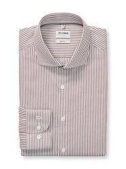 OLYMP Koszula "Level 5" - Body fit - w kolorze biało-jasnobrązowym rozmiar: 40. Białe koszule Olymp, bez wzorów, z bawełny, bez kołnierzyka, bez ramiączek. Za 122.09 zł.