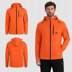 BLUZA MĘSKA ROZPINANA 4F Z KAPTUREM M2239 KOLOR POMARAŃCZOWY. Brązowe bluzy z kapturem 4F, l, bez wzorów, z materiału, z kapturem. Za 147.00 zł.