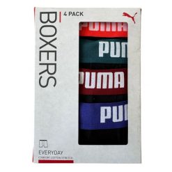 Bokserki męskie Puma BASIC 4-PACK czarne 93819809 r M. Czarne bokserki Puma, l, bez wzorów, z bawełny. Za 194.37 zł.