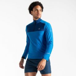 Bluza sportowa męska Powet Up II z suwakiem termiczna. Niebieskie bluzy bez kaptura Dare 2B, m, bez wzorów, z elastanu, bez kaptura. W wyprzedaży za 149.99 zł.