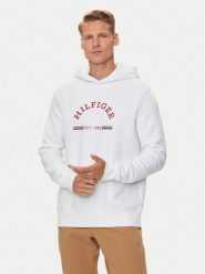 Tommy Hilfiger Bluza Roundall MW0MW35568 Biały Regular Fit. Białe bluzy Tommy Hilfiger, m, bez wzorów, z bawełny, bez kaptura. Za 229.99 zł.
