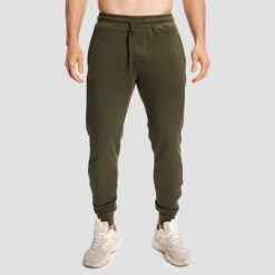 Joggery męskie fitness slim ze sznurkiem Limitless. Brązowe joggery i bojówki GYMBEAM, m, bez wzorów, z bawełny, sportowe. Za 147.90 zł.