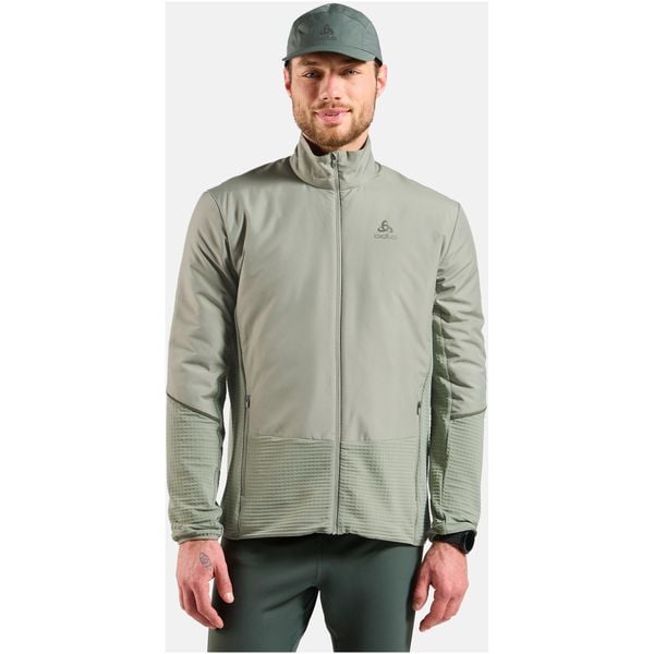Kurtka hybrydowa Odlo Jacket ESSENTIAL INSULATOR HYBRID. Brązowe kurtki ODLO, bez wzorów, bez kaptura. Za 589.99 zł.