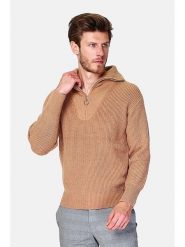 C& Jo Sweter w kolorze karmelowym rozmiar: 50. Brązowe swetry nierozpinane C& Jo, bez wzorów, z kaszmiru, bez kołnierzyka, bez ramiączek. Za 189.29 zł.