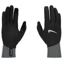 Rękawiczki do biegania męskie Nike Pacer Midweight. Czarne rękawiczki Nike, bez wzorów, z materiału. Za 99.65 zł.