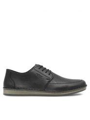 Rieker Półbuty 05400-00 Czarny. Czarne eleganckie półbuty Rieker, bez wzorów, ze skóry, bez obcasa, bez zapięcia. Za 339.99 zł.